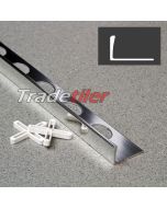 12mm Straight Edge Aluminium Tile Trim - Chrome