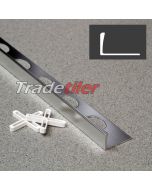 12mm Straight Edge Aluminium Tile Trim - Satin Chrome