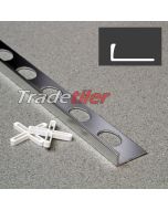 8mm Straight Edge Aluminium Tile Trim - Satin Chrome