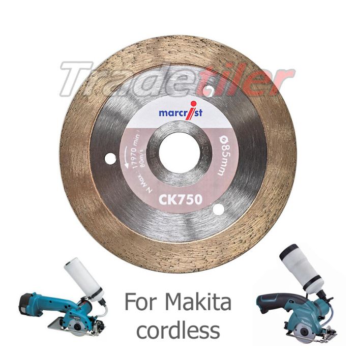 85 x 15 mm 85 mm compatible con Makita gres porcelánico Marcrist Disco de corte de diamante CK750 para azulejos