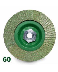 Rubi Diamond Flap Wheel - 60 Grit  Course - 115mm Dia - M14 Thread Fit